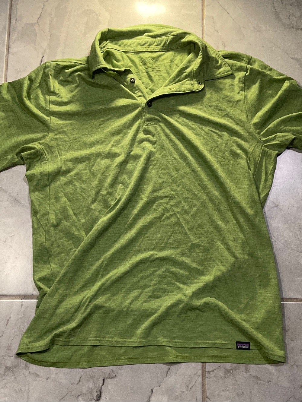 Patagonia Merino wool Green Men's Polo Shirt medium